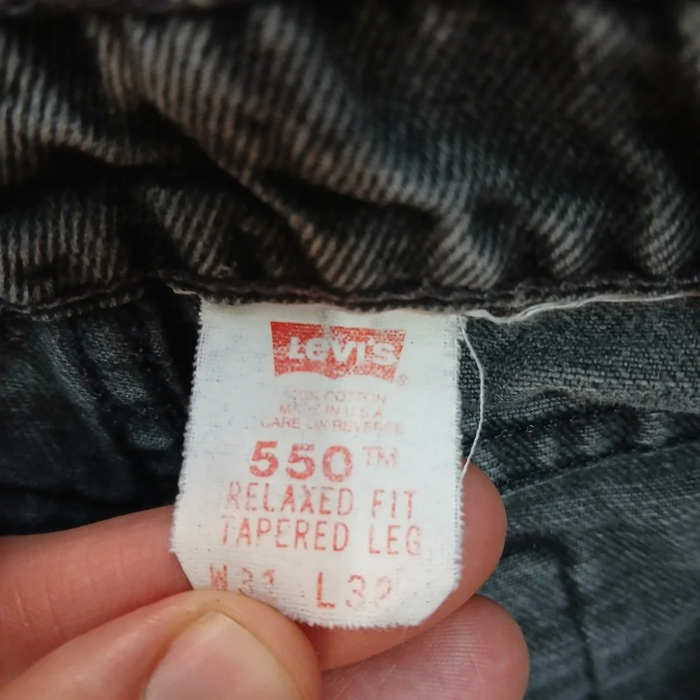 Vintage Levi's Jeans‎ Mens 31x33 (FITS 26x30) Black Faded 550 USA Made 90s